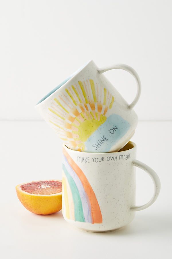 Positive Vibes Mug By Anthropologie in Assorted Size MUG/CUP | Anthropologie (US)