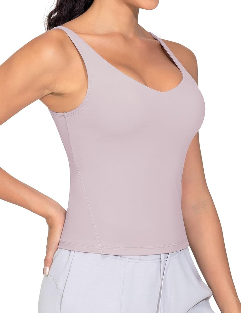 THE GYM PEOPLE Women's Longline Sports Bra Wirefree Padded Workout Yoga Tank Top | Amazon (US)