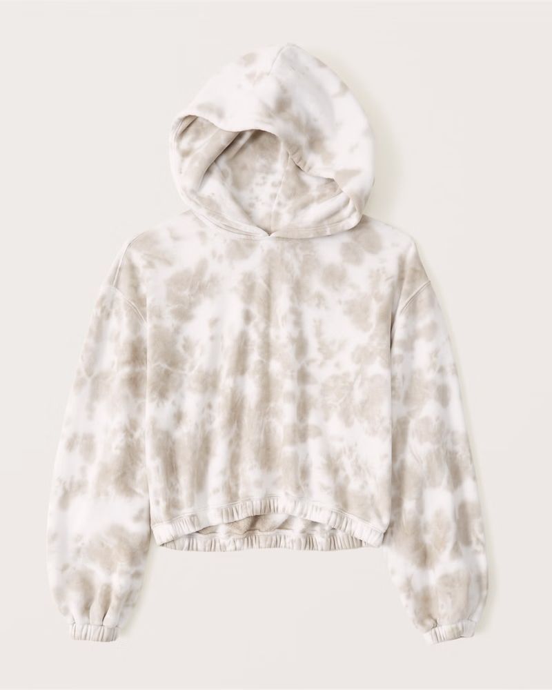 Wash Effect Cinched Fleece Popover Hoodie | Abercrombie & Fitch (US)