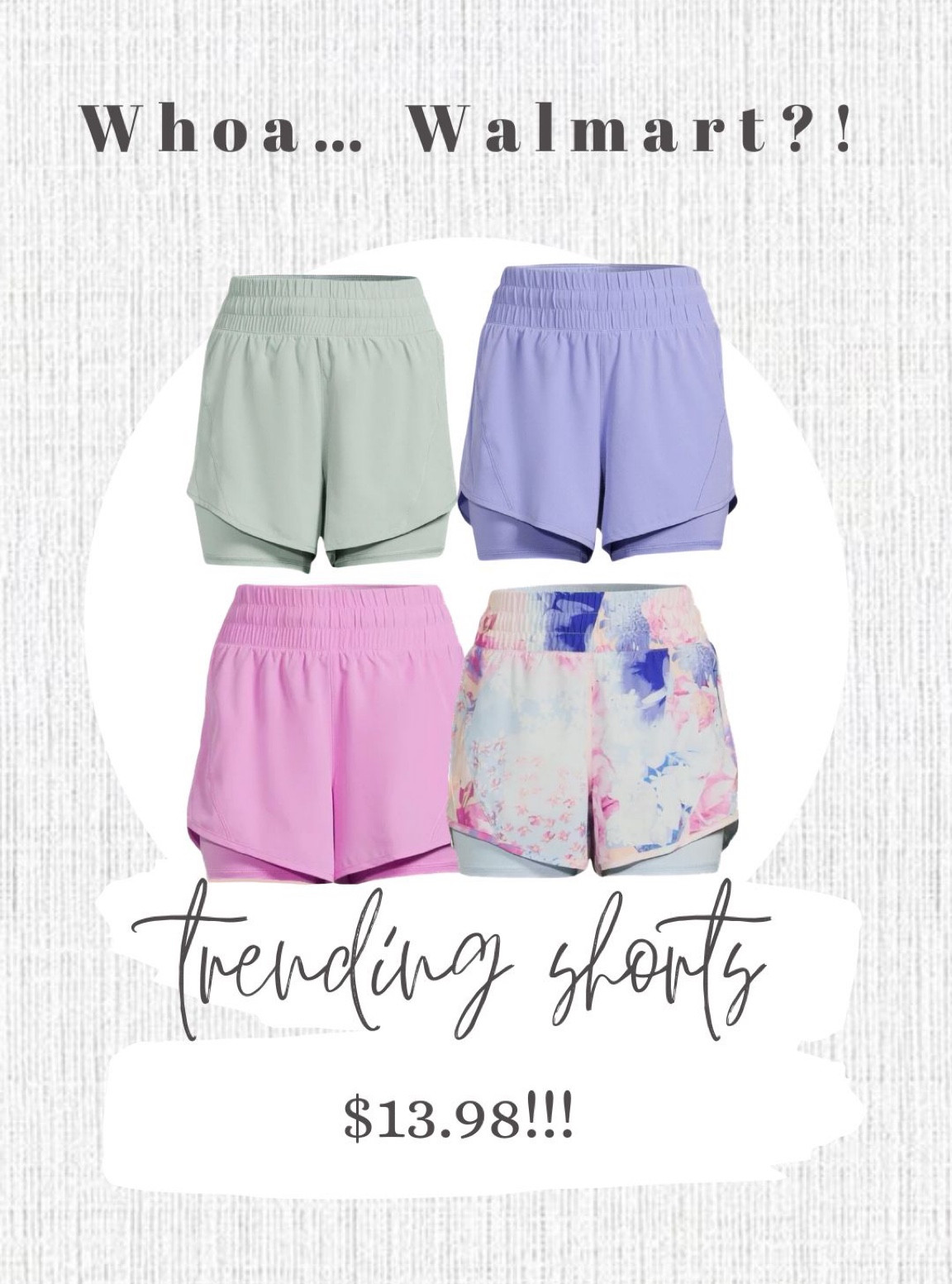 Running shorts. Perfect athletic shorts for summer! They have a biker short liner and a high waist band! I love these so much I want more colors!!! 

Walmart fashion. Travel outfit. Workout clothes. Lululemon dupe. Lulu look a like. Walmart finds. Walmart shorts. Bike shorts. Fitness gear. Women’s high waisted shorts. 

#LTKunder50 #LTKFind #LTKSeasonal