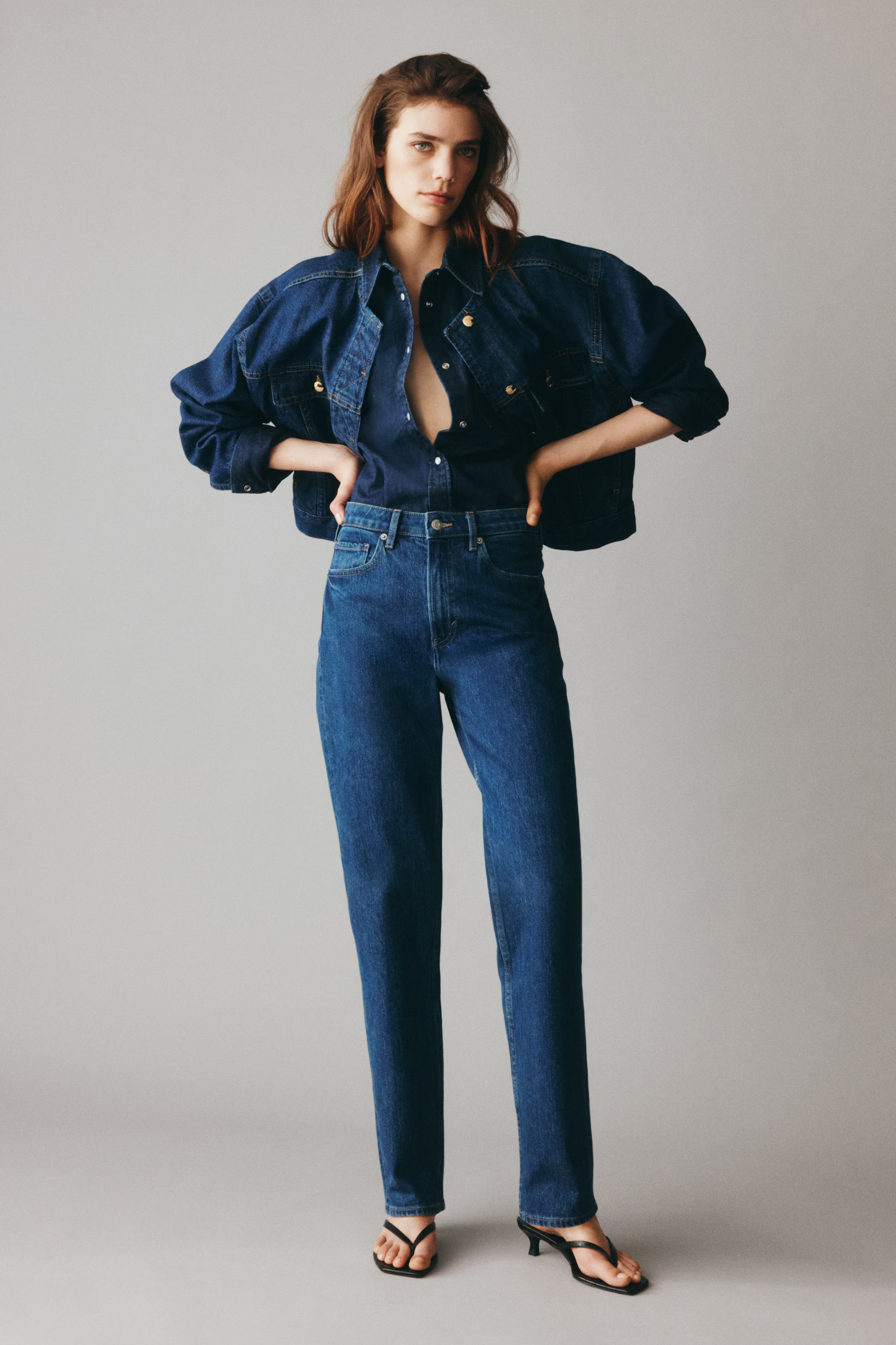 Slim Straight High Ankle Jeans - Denim blue - Ladies | H&M GB | H&M (UK, MY, IN, SG, PH, TW, HK)