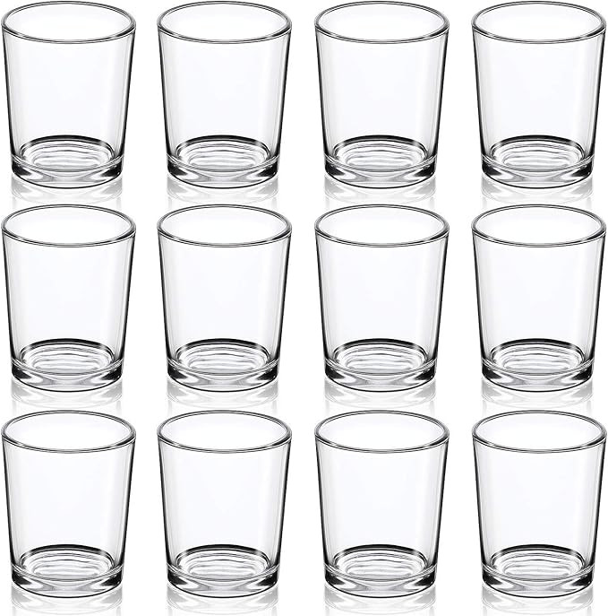 DARJEN Votive Candle Holders Set of 12 - Glass Votives Holder - Clear Tealight Candle Holder Bulk... | Amazon (US)