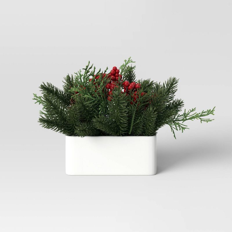Pine and Red Berry Arrangement - Threshold&#8482; | Target