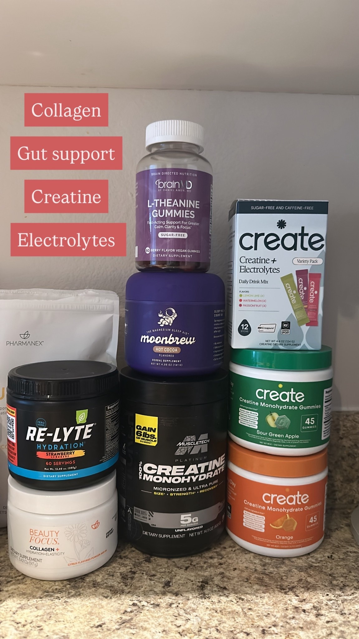 Current supplements , literally just some of the essentials.
Electrolytes 
Creatine
Creatine gummies
Sleep aid
Collagen & gut support you’ll need a link from me 

#LTKfitnessgoals #LTKActive #LTKdayinmylife