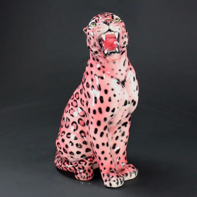 Exclusive Decorative Statue LEOPARD Pink Rose 62 Cm Ceramic Handmade Italy - Etsy | Etsy (Global)