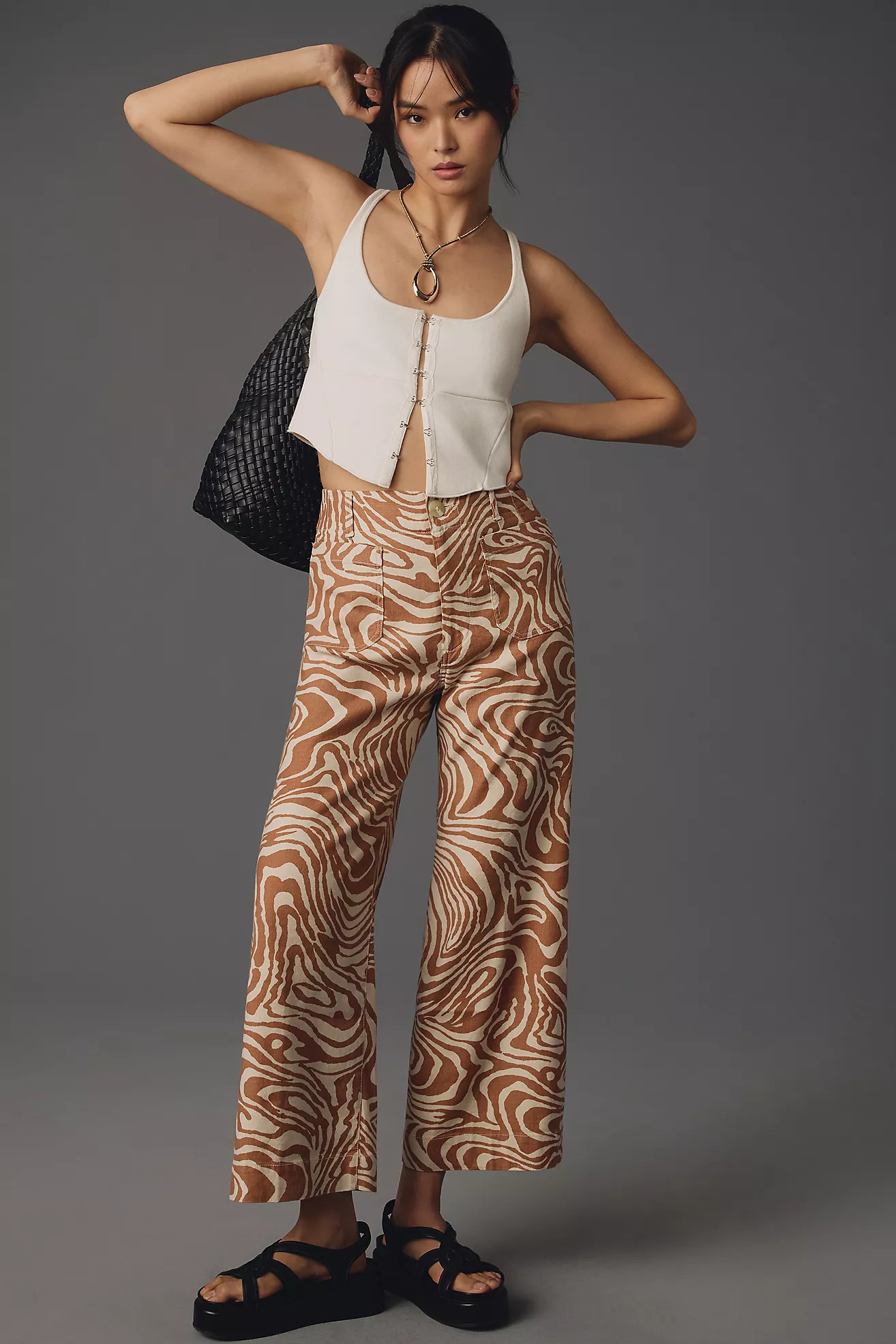 The Colette Cropped Wide-Leg Pants by Maeve: Linen Edition | Anthropologie (US)