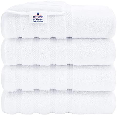 American Soft Linen Luxury Hotel & Spa Quality, Turkish Cotton, 27x54 Inches 4-Piece Bath Towel S... | Amazon (US)