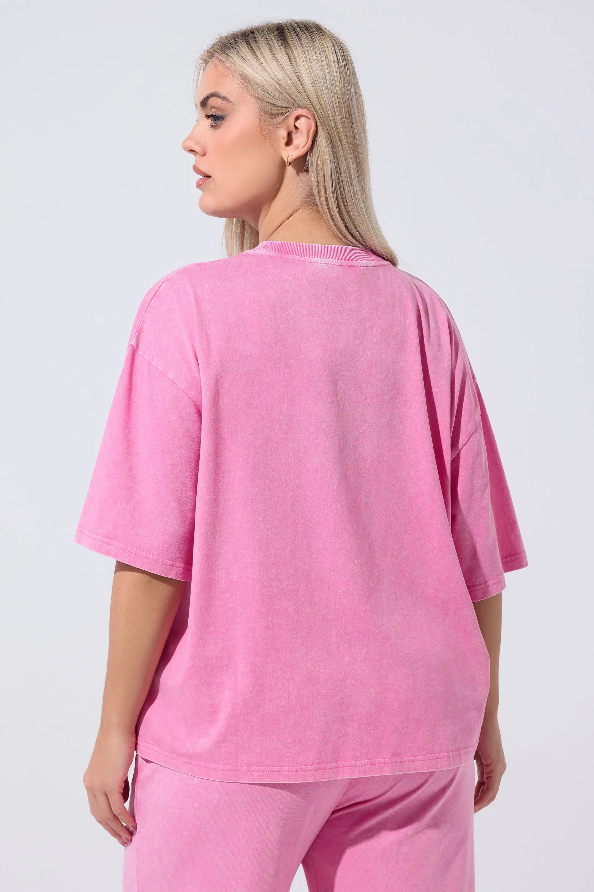LIMITED COLLECTION Plus Size Pink Acid Wash T-Shirt | Yours Clothing UK