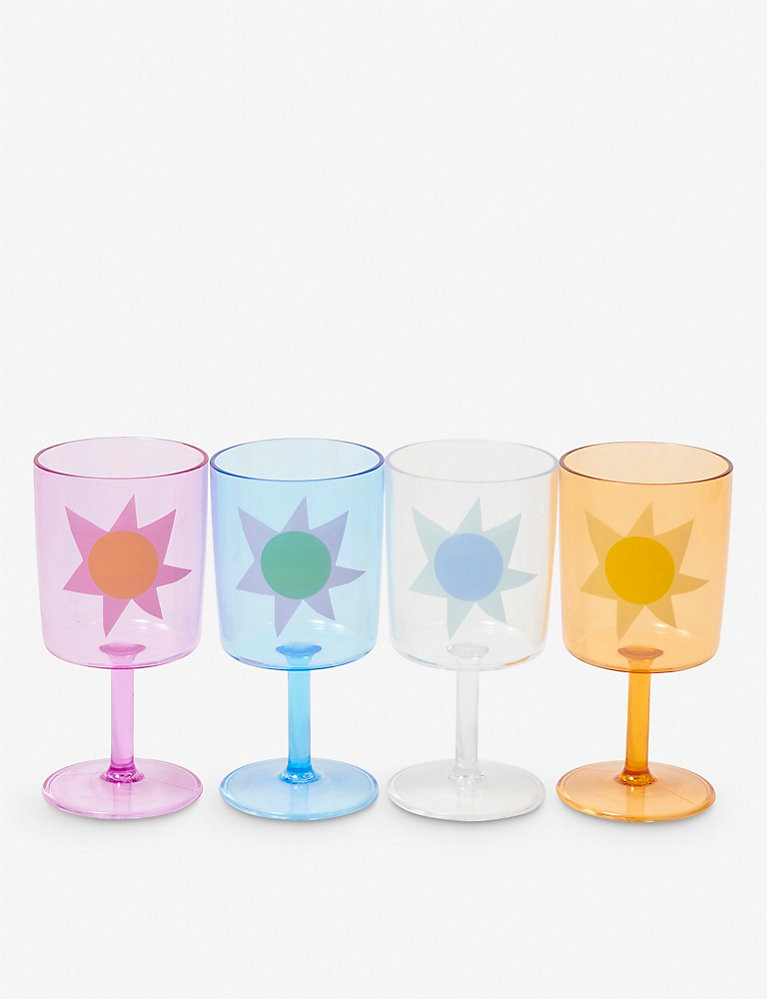 Utopia star-print plastic wine glasses set of four | Selfridges