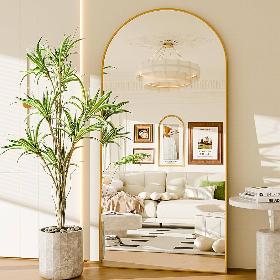 76"x34" Floor Mirror Full Length, Arched Full Length Mirror with Stand, Large Full Body Mirrors f... | Amazon (US)