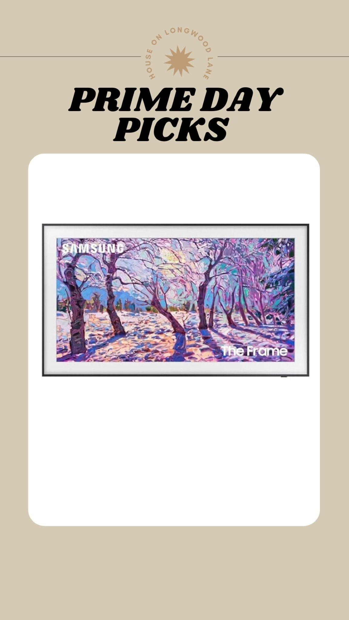 #PrimeDay picks
IYKYK. The popular Frame TV is on sale and the hype is real! We love ours and don't regret the purchase. 

#LTKHome #LTKSaleAlert