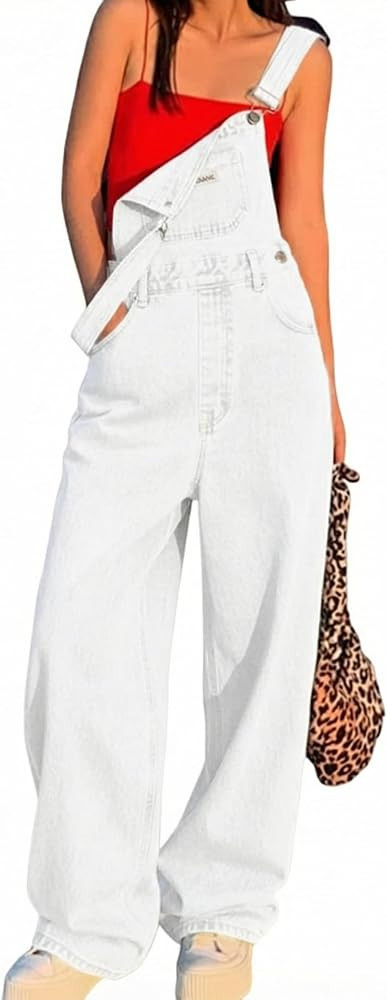 EMMIOL Women's Denim Overalls, Baggy Loose Fit Wide Leg Jumpsuit, 90s Vintage Style Overall with ... | Amazon (US)