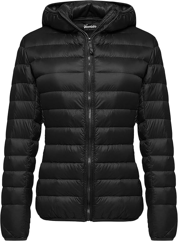 Wantdo Women's Hooded Packable Ultra Light Weight Short Down Jacket | Amazon (US)