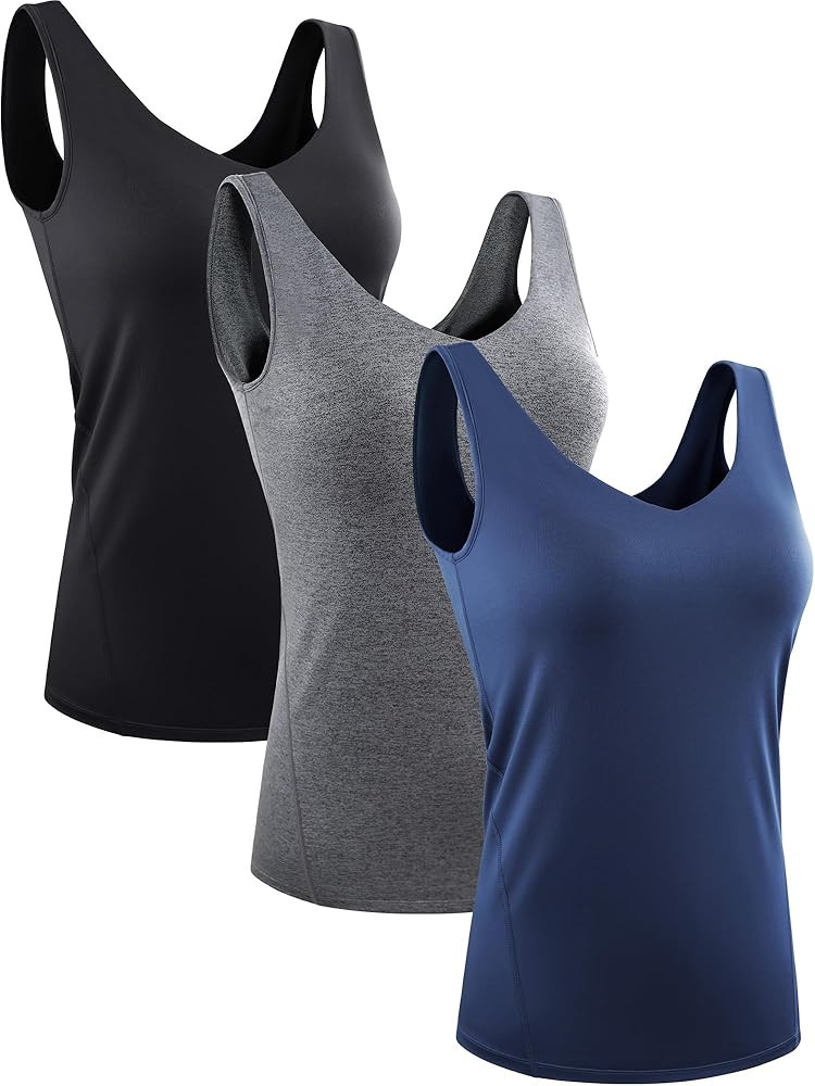 CADMUS 3 Pack Women's Compression Tank Top Dry Fit Yoga Sports Bra | Amazon (US)