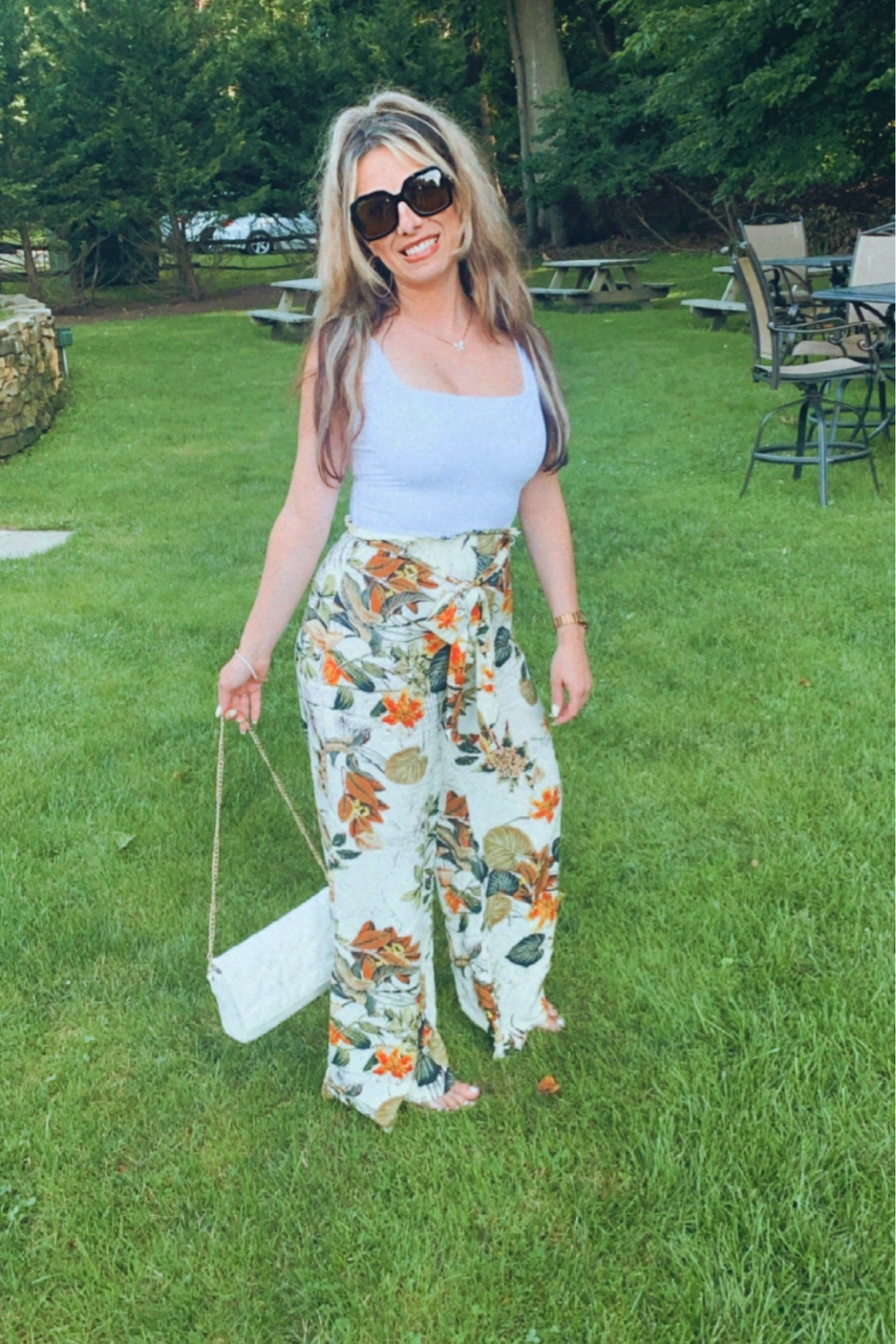 Summer Outfit. Paper bag waist pants. I’m wearing an XS. White body suit is on sale. Pair with clear heels & some gold jewelry! Amazon finds. 

#LTKsalealert #LTKstyletip #LTKSeasonal