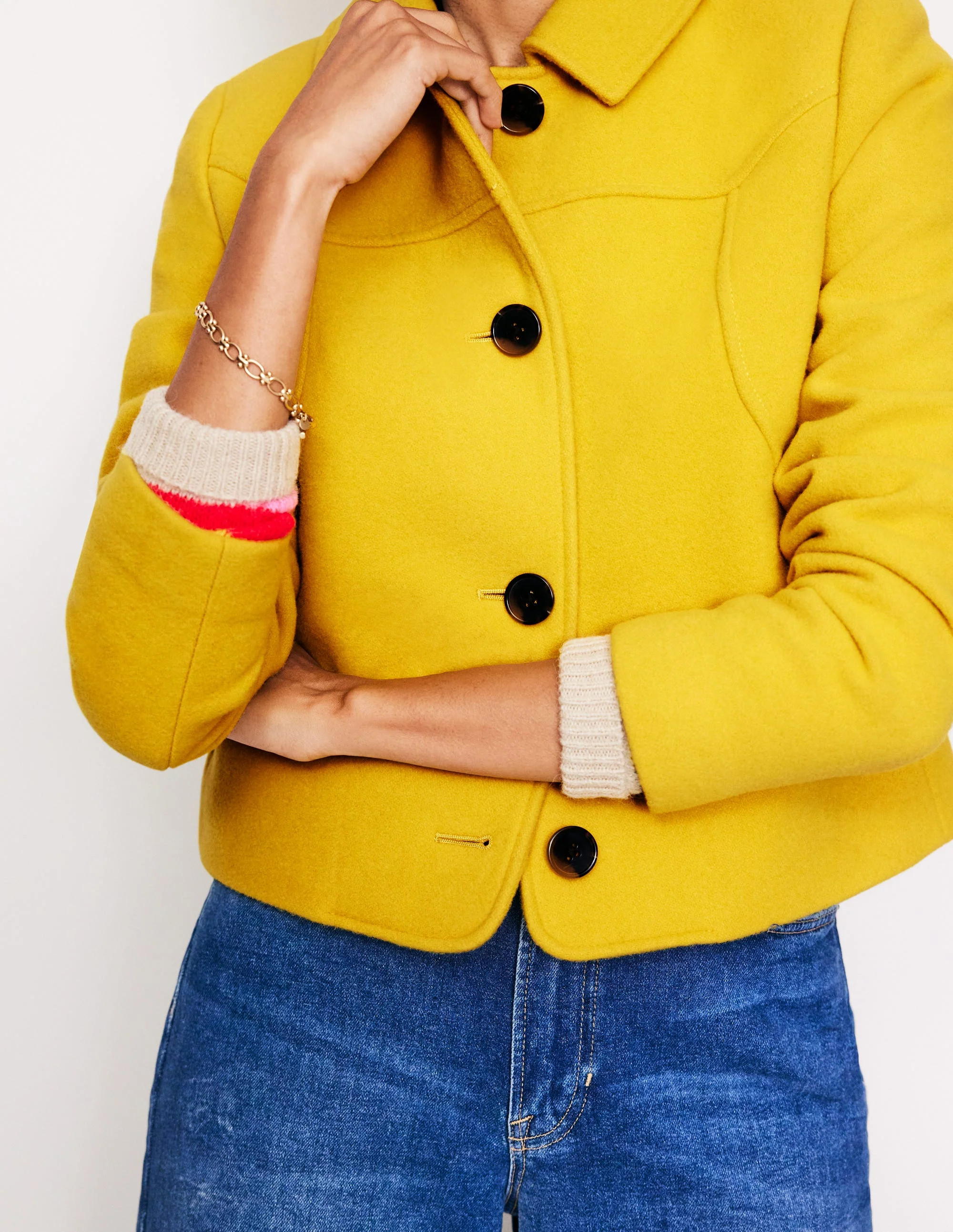 Oxford Melton Jacket-Ceylon Yellow | Boden (US)