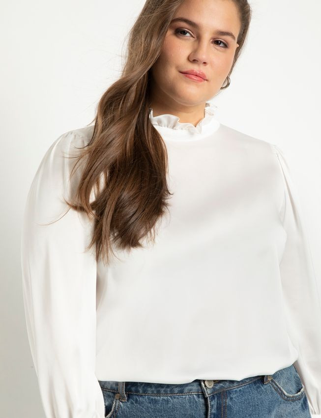 Ruffle Neck Blouse | Eloquii