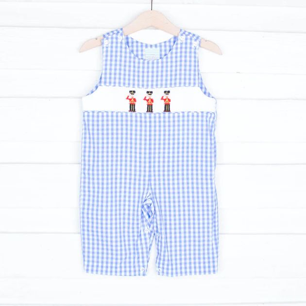 Smocked Toy Soldiers Light Blue Longall | Classic Whimsy