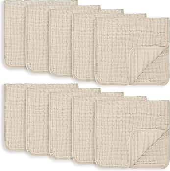 Comfy Cubs Muslin Burp Cloths Large 100% Cotton Hand Washcloths for Babies, Baby Essentials 6 Lay... | Amazon (US)