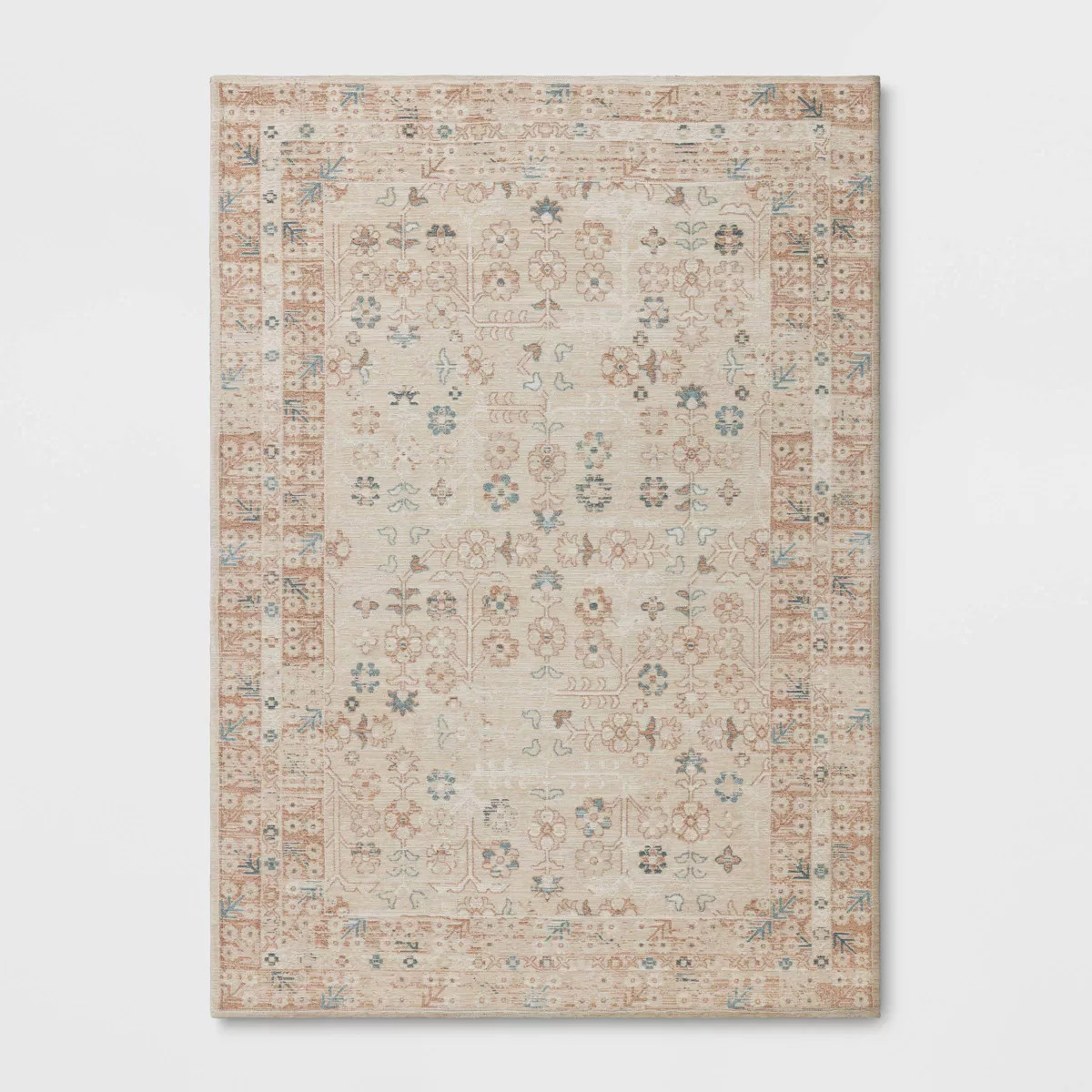 5'x7' Border Flower Area Rug - Threshold™ | Target