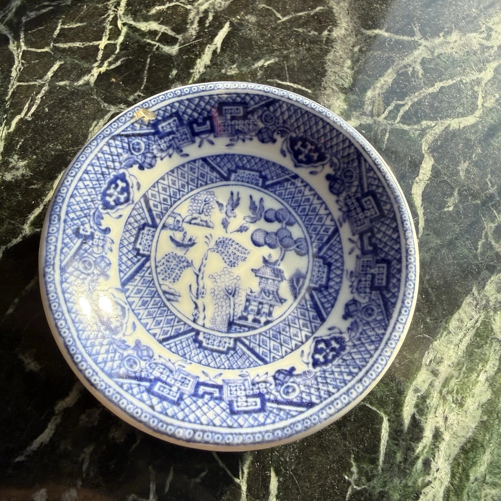Vintage Blue Willow Butter Pat Dish 3” Heavy Ironstone China Transferware Thick | eBay | eBay US