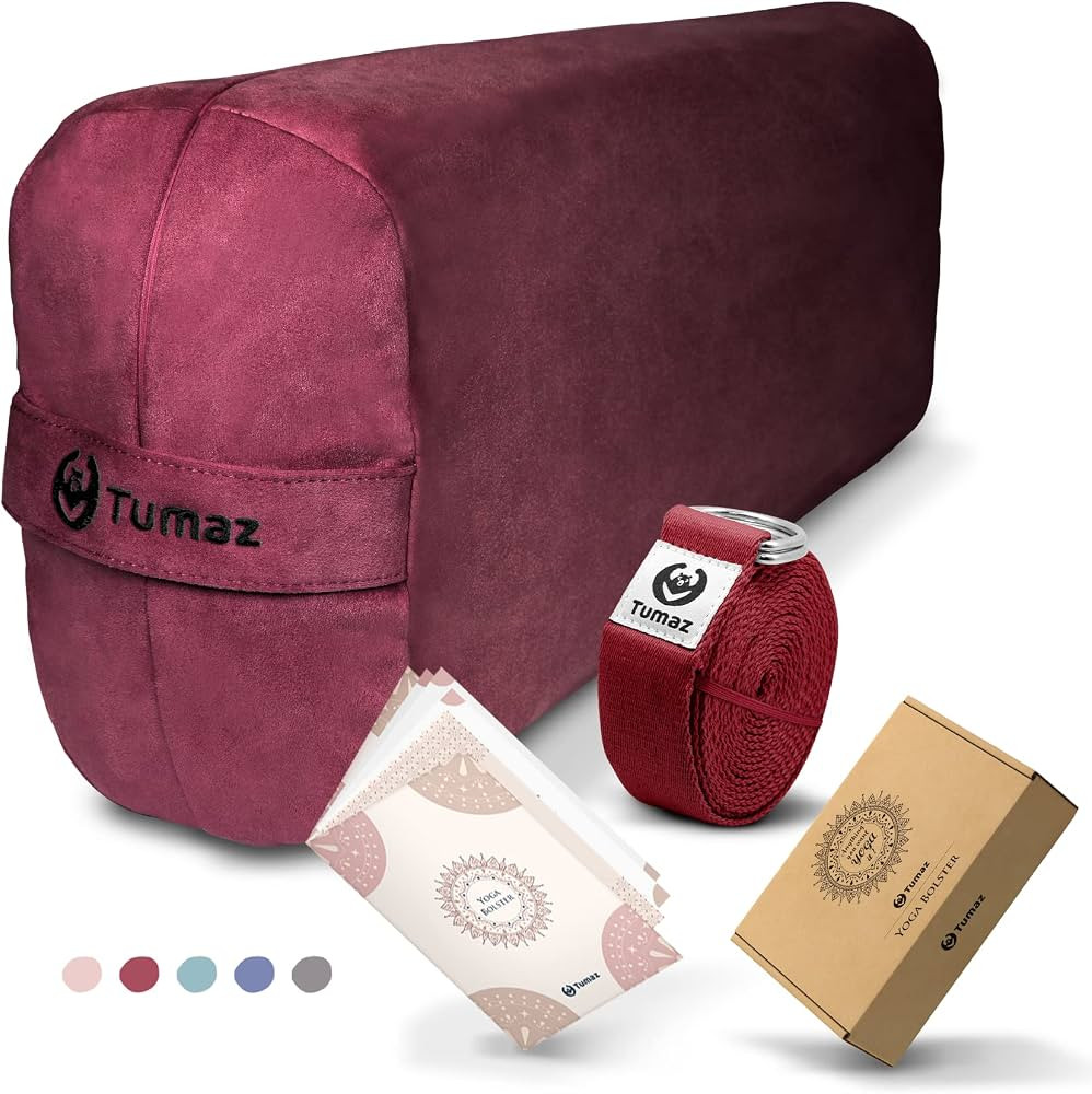 Tumaz Yoga Bolster Set - Rectangular Yoga Bolster Pillow for Restorative Yoga, Soft Meditation Pi... | Amazon (US)