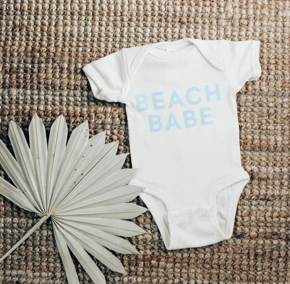 BEACH BABE Onesie  cream with blue lettering / Boho Baby | Etsy | Etsy (US)