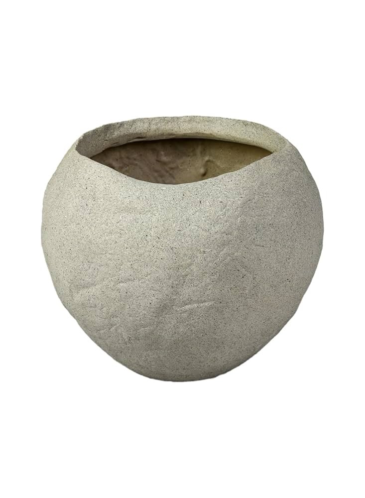 Serene Spaces Living Beige Terrarock Artisan Planter, Durable Indoor/Outdoor Plant Pot, Rustic Te... | Amazon (US)