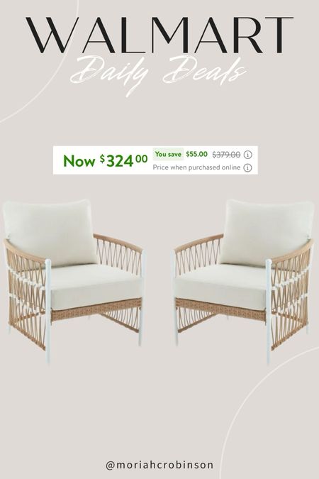 Walmart Daily deal - save $55 on these patio chairs!!

Home, outdoors, patio, spring cleaning, Walmart sale

#LTKsalealert #LTKhome #LTKSeasonal