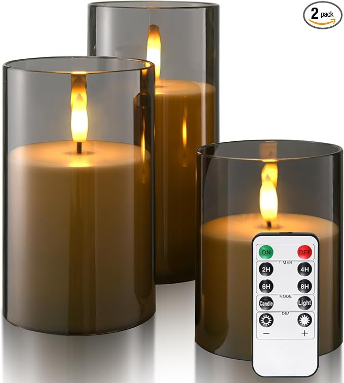 Flameless Candles Battery Operated Candles- Flickering LED Candles with Realistic 3D Buld and Rem... | Amazon (US)