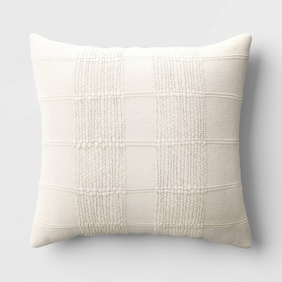 Textural Solid Square Throw Pillow Off-White - Threshold™: Decorative Accent for Modern Home Decor, Indoor Use | Target