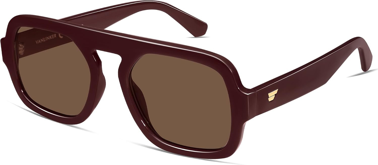 VANLINKER Retro Square Aviator Sunglasses for Women Men VL9826 | Amazon (US)