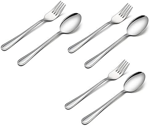 LIANYU 6-Piece Kids Silverware Set, 3 Kid Spoon, 3 Kid Fork, Stainless Steel Toddler Utensils Flatwa | Amazon (US)