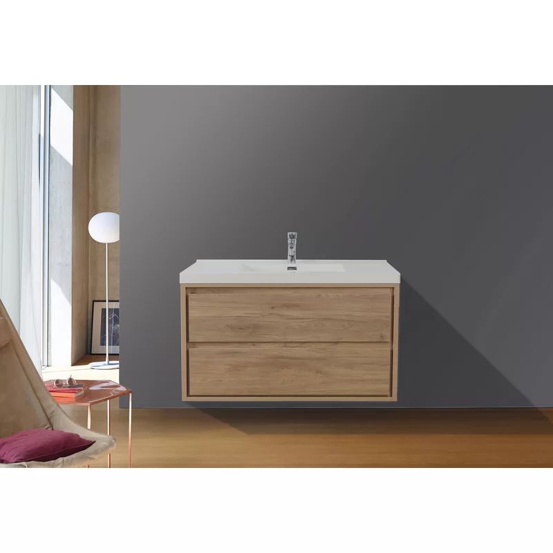 Wittig 42" Wall-Mounted Single Bathroom Vanity Set | Wayfair North America