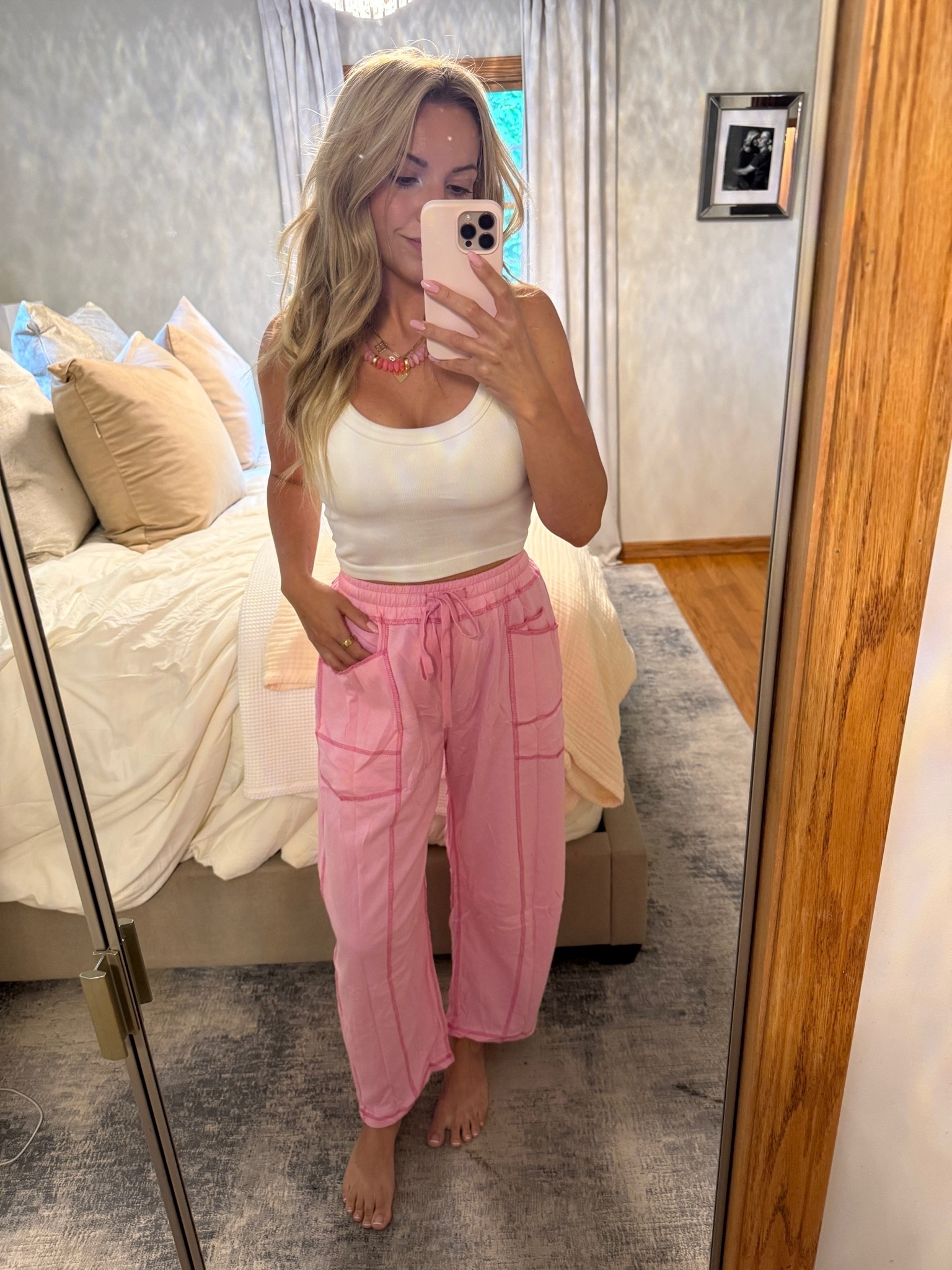 Comfy outfit for dance recital week. I love a comfortable lightweight barrel pant, this pink color is so fun! Linked similar sports bra tanks that are great for Summer! OOTD

#LTKootd #LTKgrwm #LTKmomlife