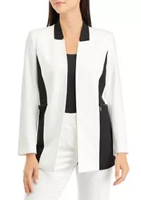 Women's Long Sleeve Open Front Color Block Jacket | Belk