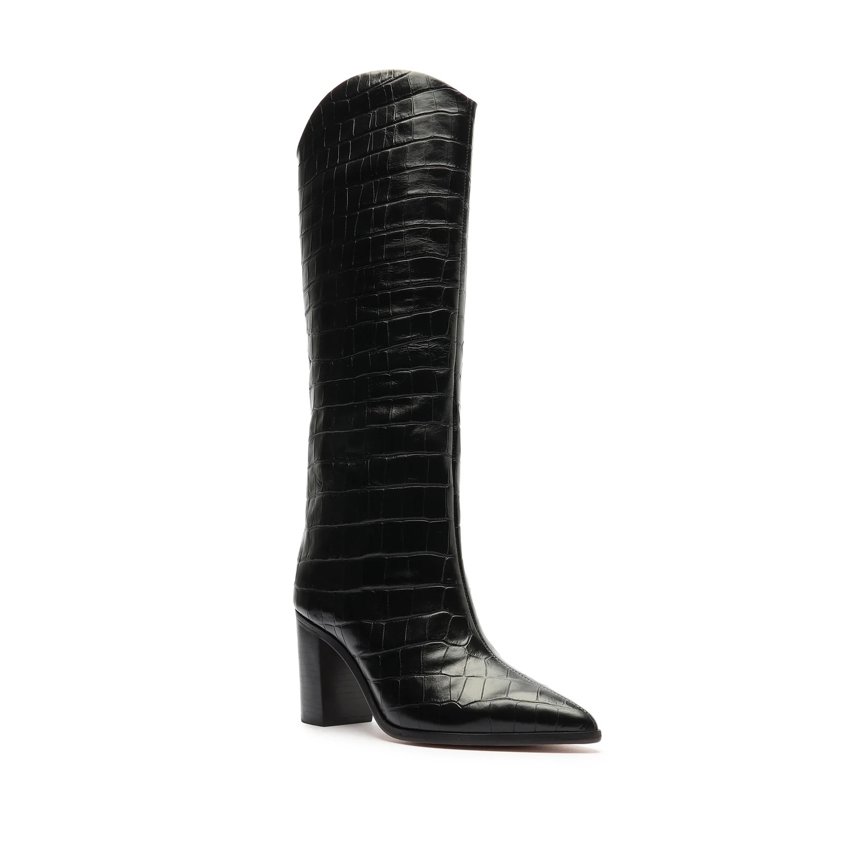 Maryana Block Wide Crocodile Boot | Schutz Shoes (US)