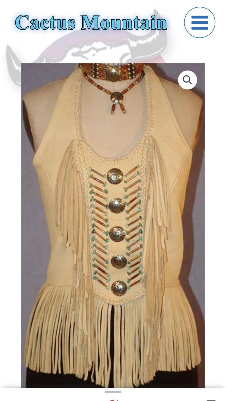 Cactus Mountain Designs VISION QUEST Halter Leather Fringe Boho Festival Biker | eBay US