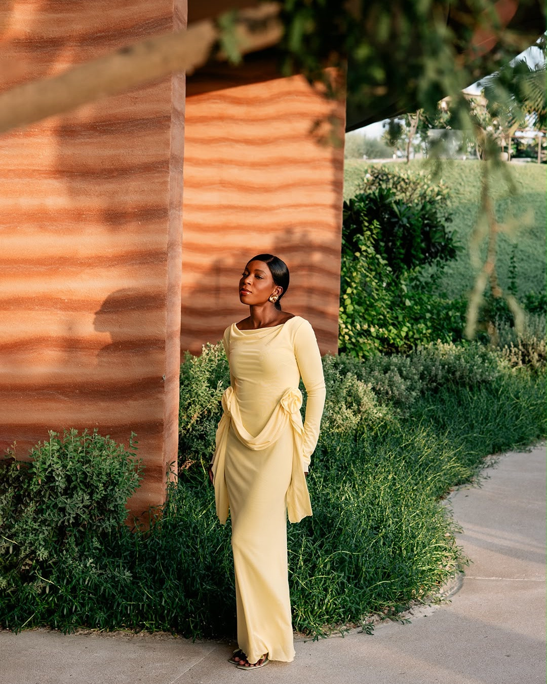 Golden Hour Yellow

A floor-skimming yellow silhouette with soft draping and sculptural floral accents. The warm pastel shade feels especially effortless against sunlit, earthy surroundings.

#LTKFashionMonth #LTKstyletip #LTKdresses