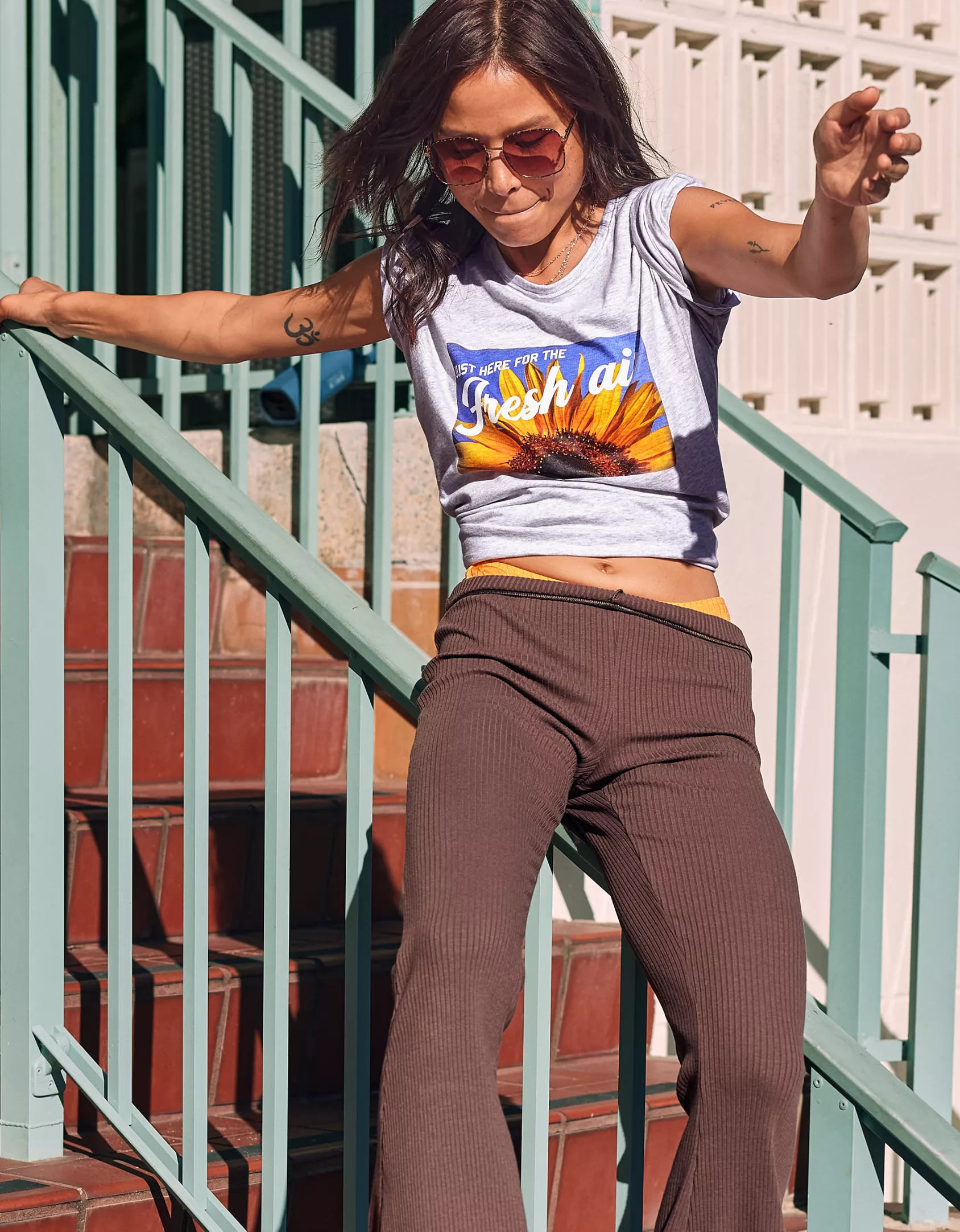 Aerie Distressed Graphic Oversized Boyfriend T-Shirt | American Eagle Outfitters (US & CA)