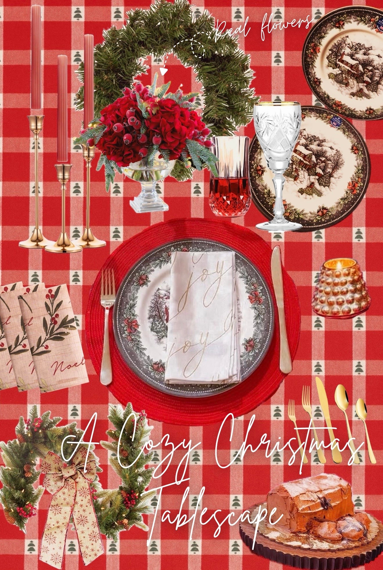 A Cozy Christmas Tablescape 🎄🍽️
Last year’s table is still one of my absolute favorites — classic reds, real florals, gold details, and all the nostalgic touches that make this holiday feel magical.
I pulled together a collage of the pieces that inspired it, plus a little throwback to how it all came together in real life. ♥️

#LTKHome #LTKHoliday #LTKSeasonal