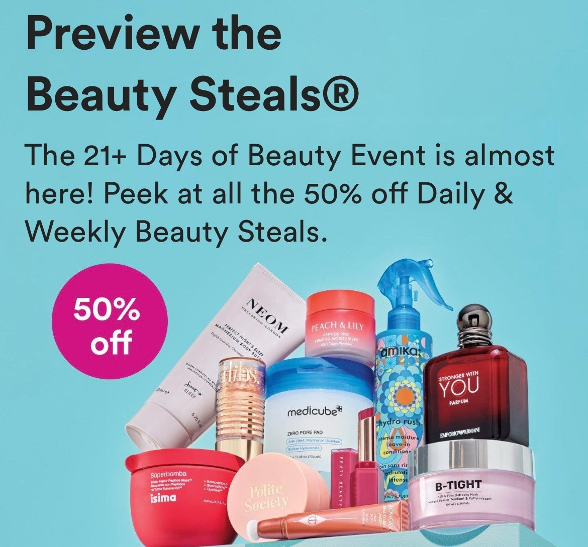 Mark your calendars! The Ulta 21 Days of Beauty Event is around the corner.

There are a few products that I wanted to try and repurchase so getting them at 50% off won’t hurt.

#LTKBeauty #LTKSaleAlert #LTKSeasonal