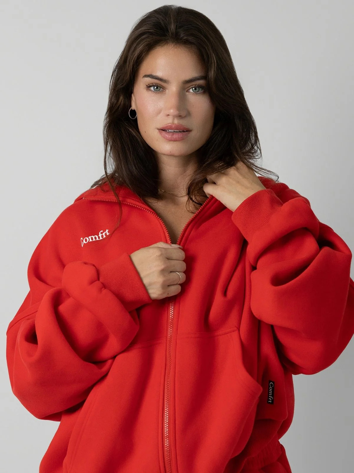 Comfrt Cloud Zip Hoodie | Crimson | Red | Oversized | XL | Comfrt