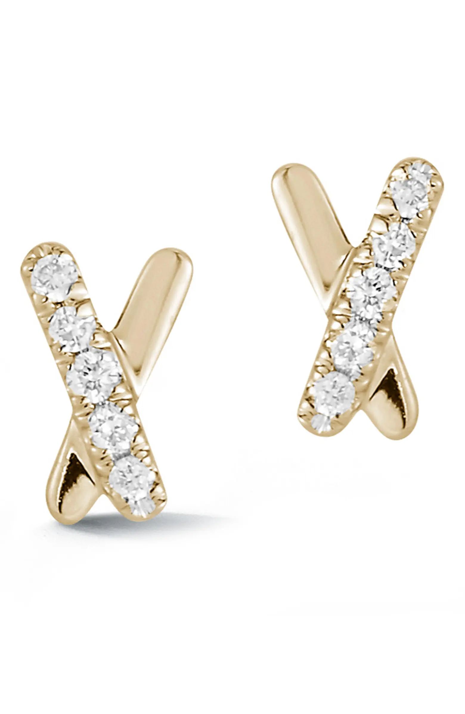 Pave Diamond Mini X Stud Earrings | Nordstrom