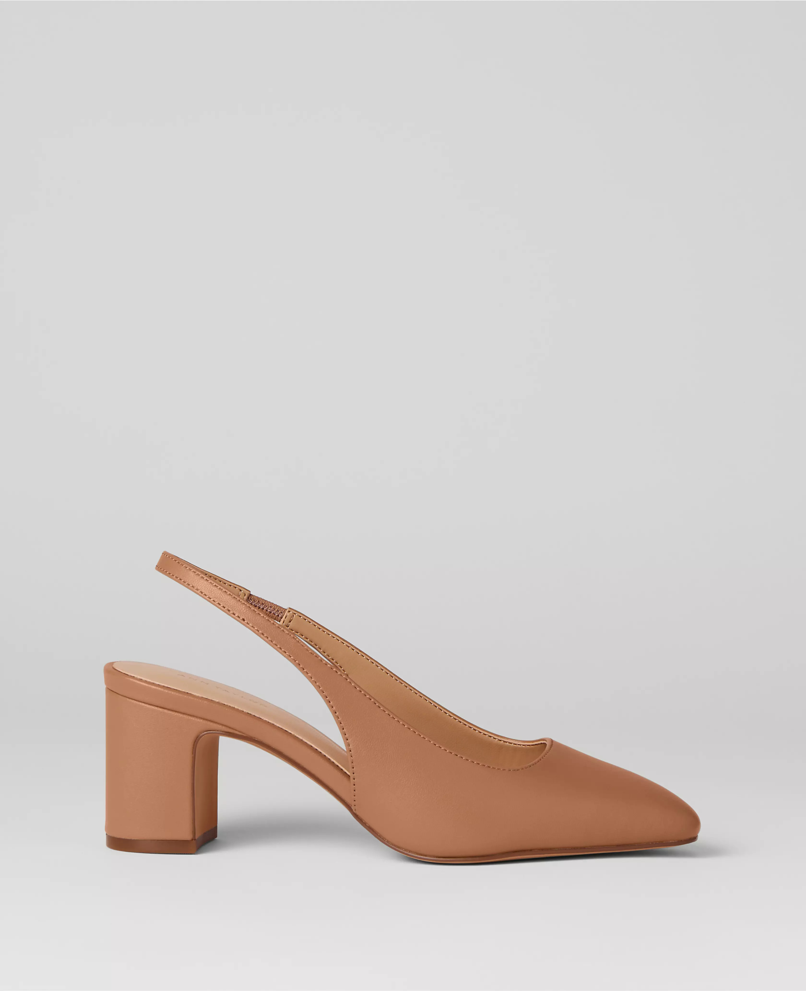 Leather Block Heel Slingback Pumps | Ann Taylor (US)