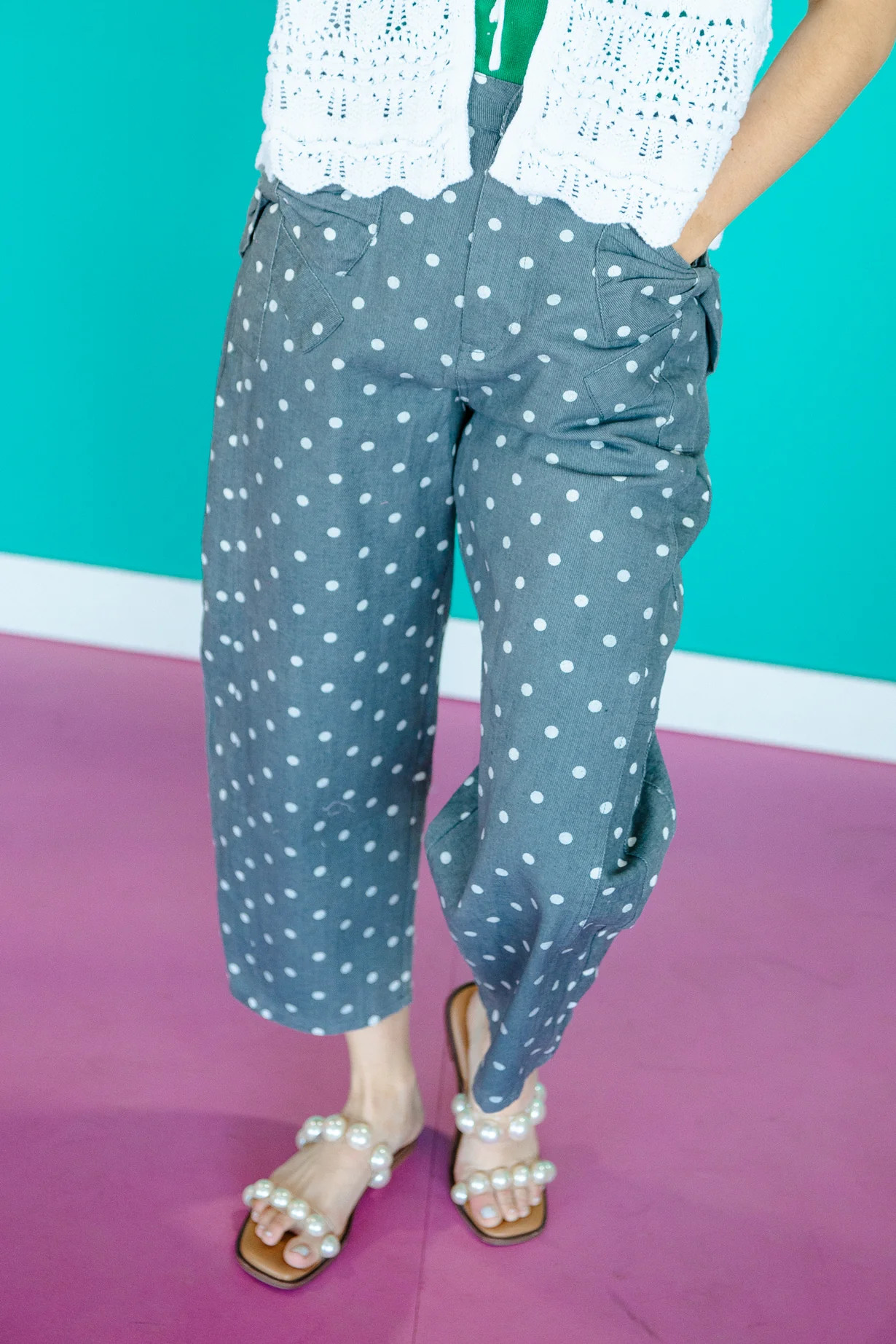 Marcella High-rise Dotted Denim Pants | MyEllement Boutique