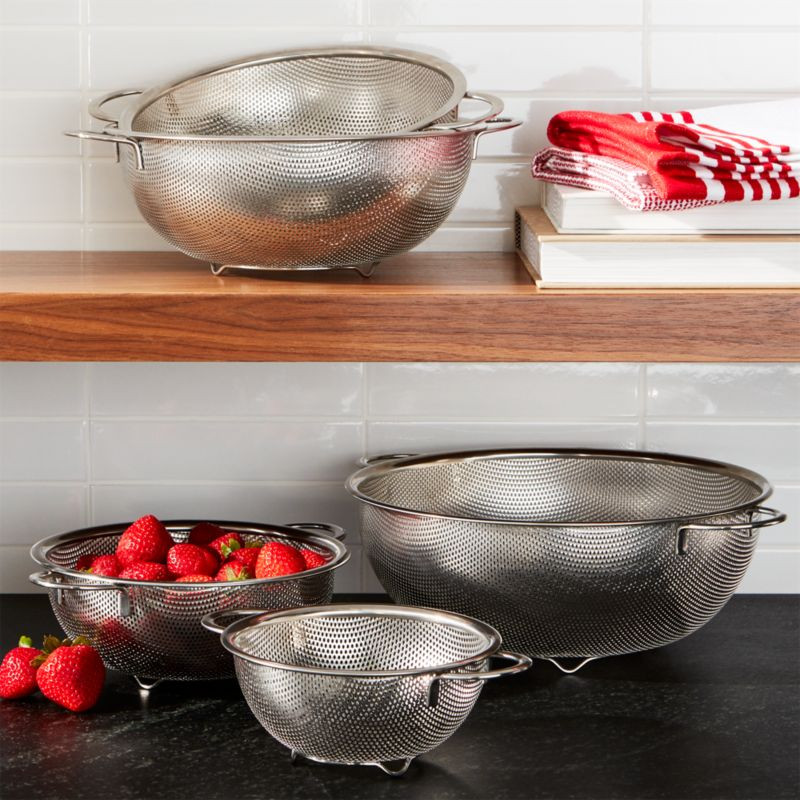 5-Piece Mesh Colander Set + Reviews | Crate & Barrel | Crate & Barrel