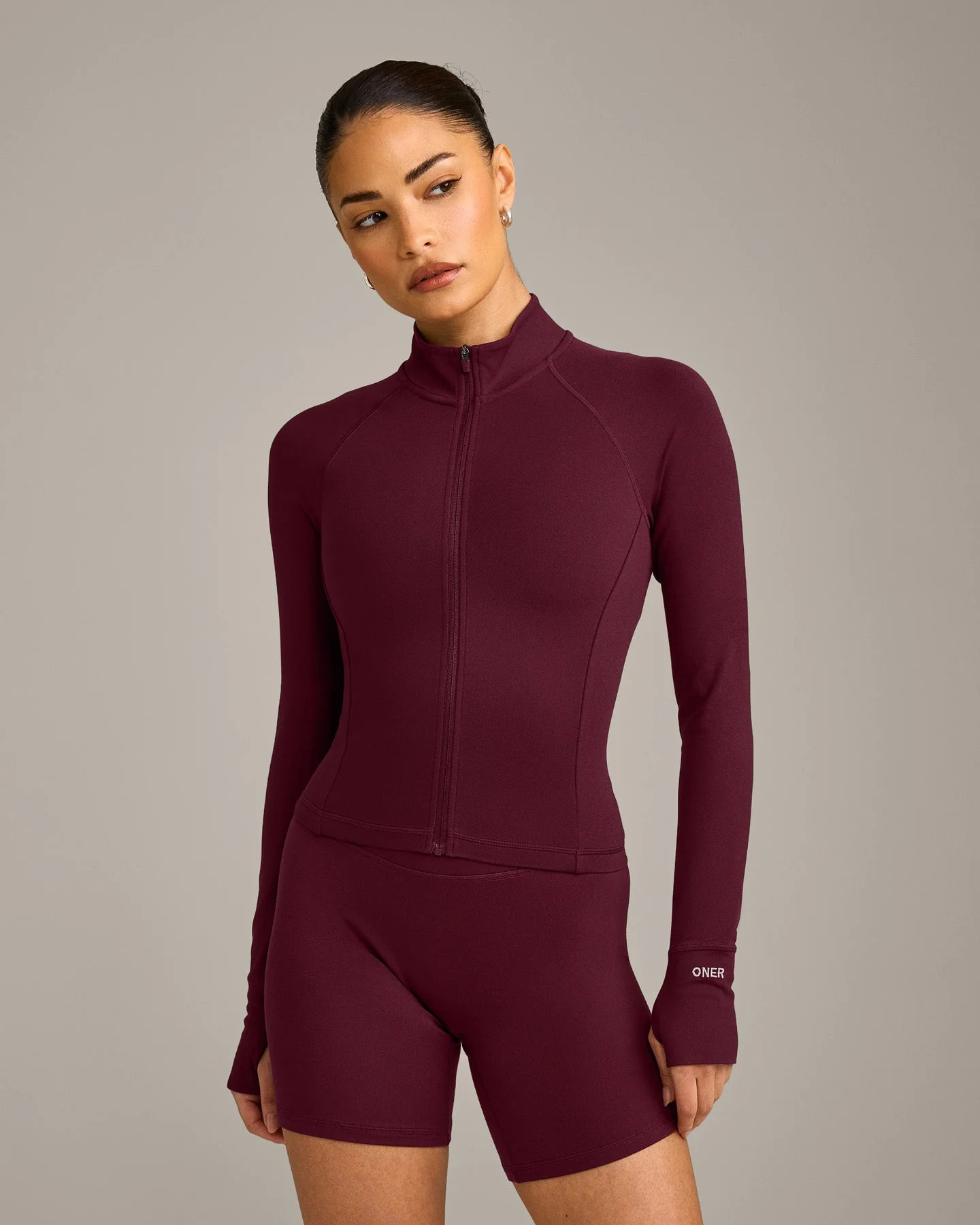 SoftMotion™ Mid Jacket with Grey Logo 
 Cherry Lacquer Purple | Oner Active (UK / US)