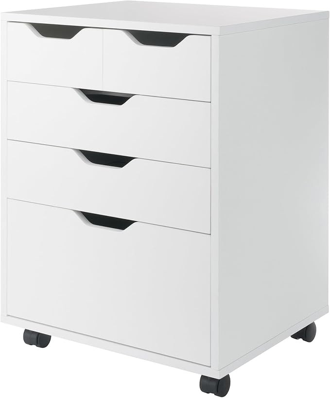 Winsome Halifax Bins & Drawers Mobile Cabinet, for Home Office, White | Amazon (US)
