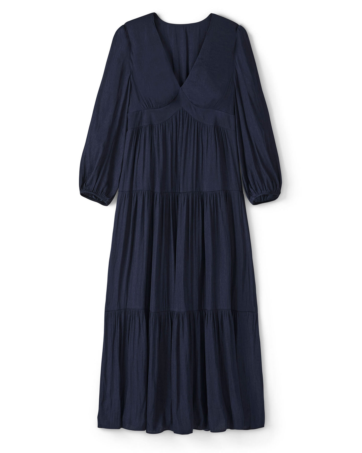 V-Neck Satin Maxi Dress | Cotton Traders (UK)